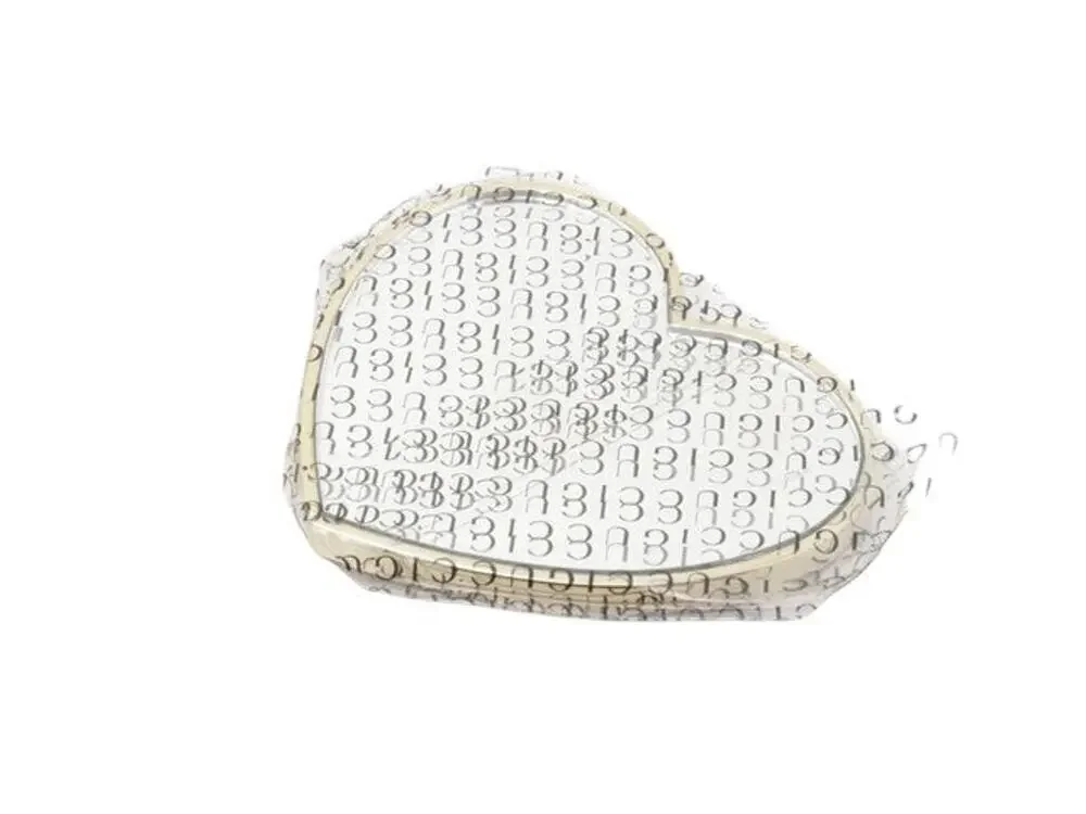 6925 - Gucci Guccissima Heart Compact Mirror GG Monogram 5cm Gold Trim
